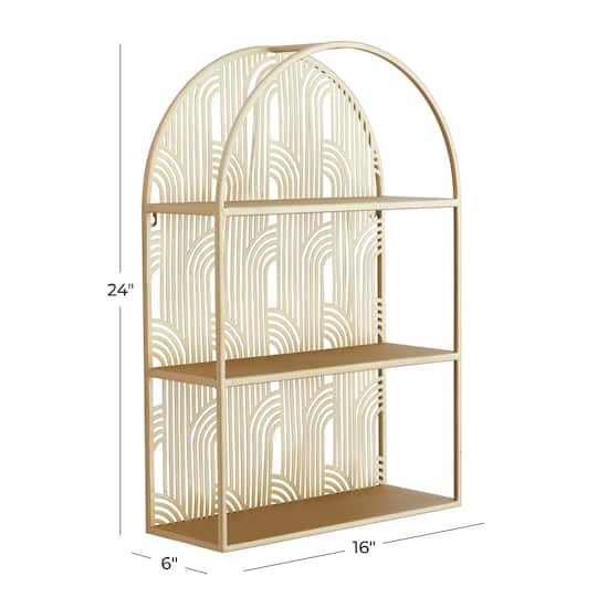 Gold Glam Wall Shelf, 16" x 6" x 24"